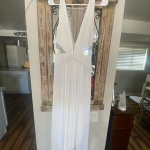 BCBGMaxAzria Cream Halter Dress